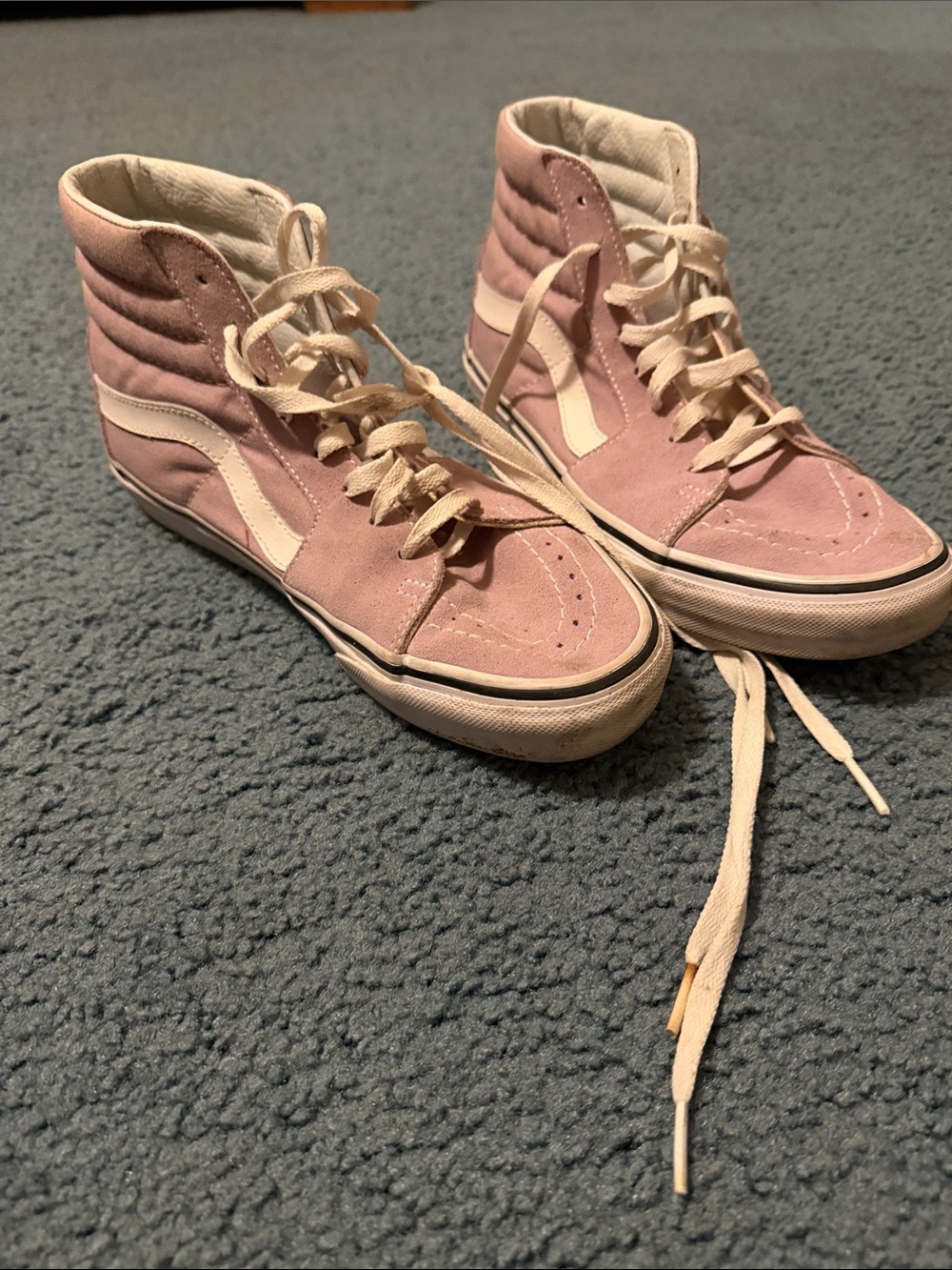 Vans Sk8-Hi High Top Sneakers in Lavender and White